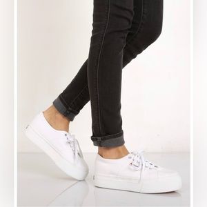 White platform superga shoes